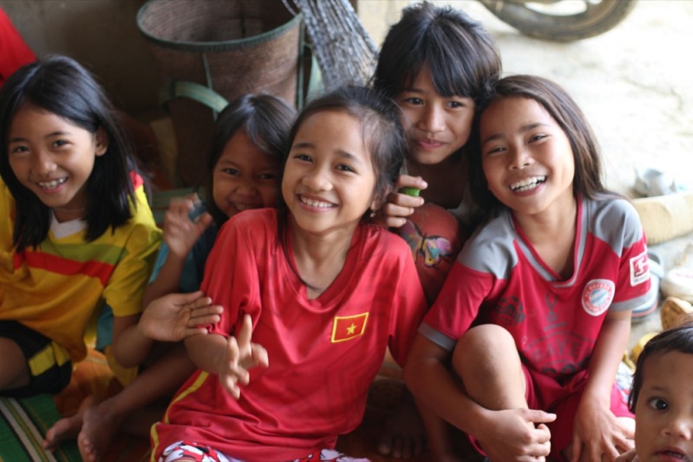 A group of girls laughing together